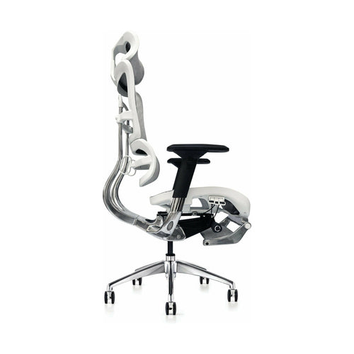 Hood Seating i29 Chair With Integrated Headrest & Leg Rest - White Kite Mesh - UK Ergonomics