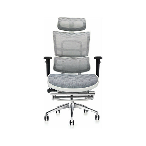 Hood Seating i29 Chair With Integrated Headrest & Leg Rest - White Kite Mesh - UK Ergonomics