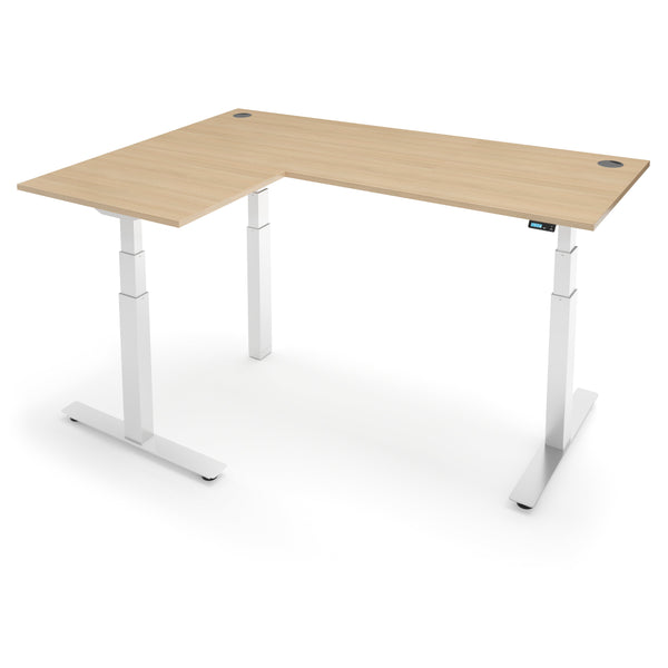 FLYTTA 3+ Dual Motor Electric L-Shape Corner Standing Desk 140x160x 80x60cm