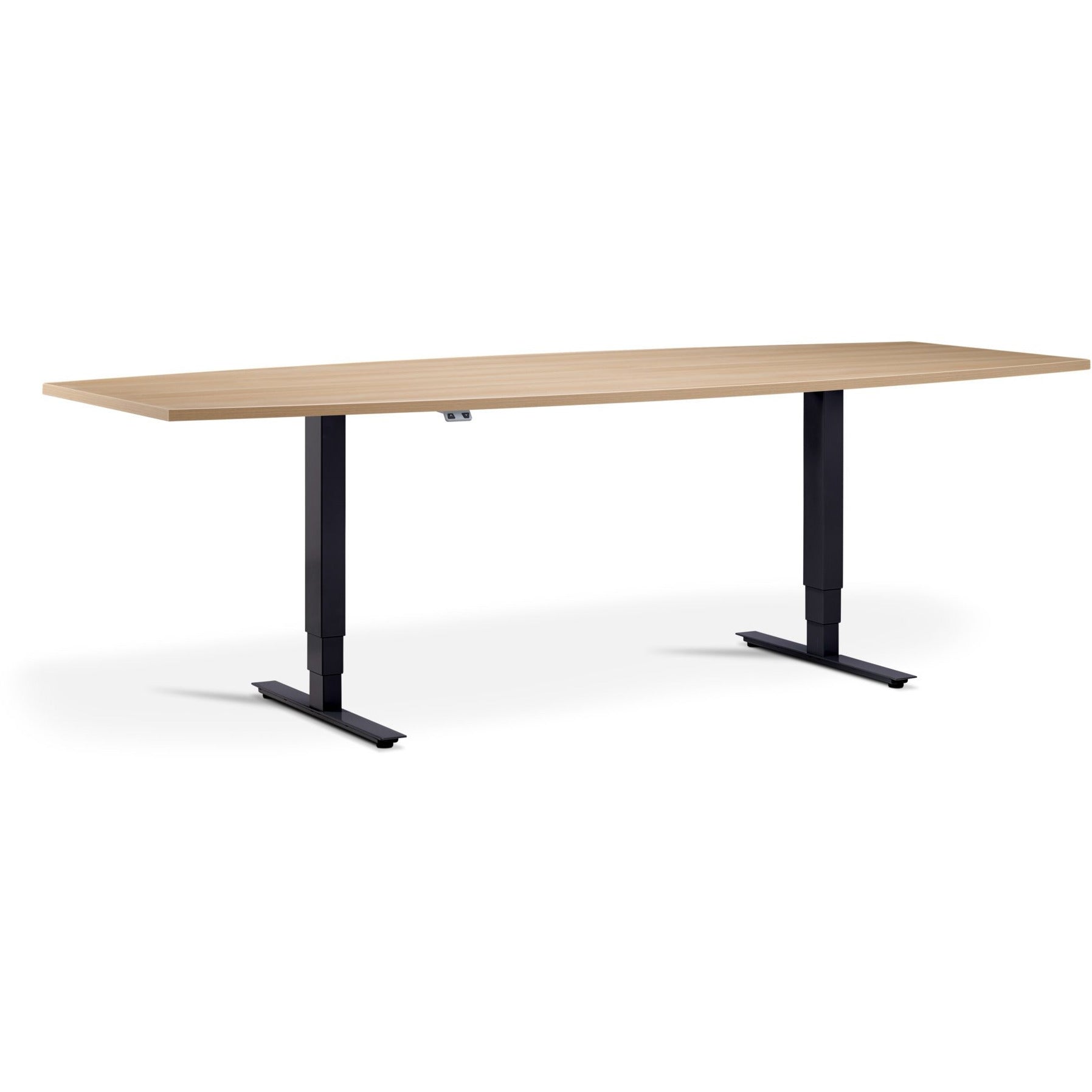 Advance - Height Adjustable Meeting Table Barrel Shape - UK Ergonomics