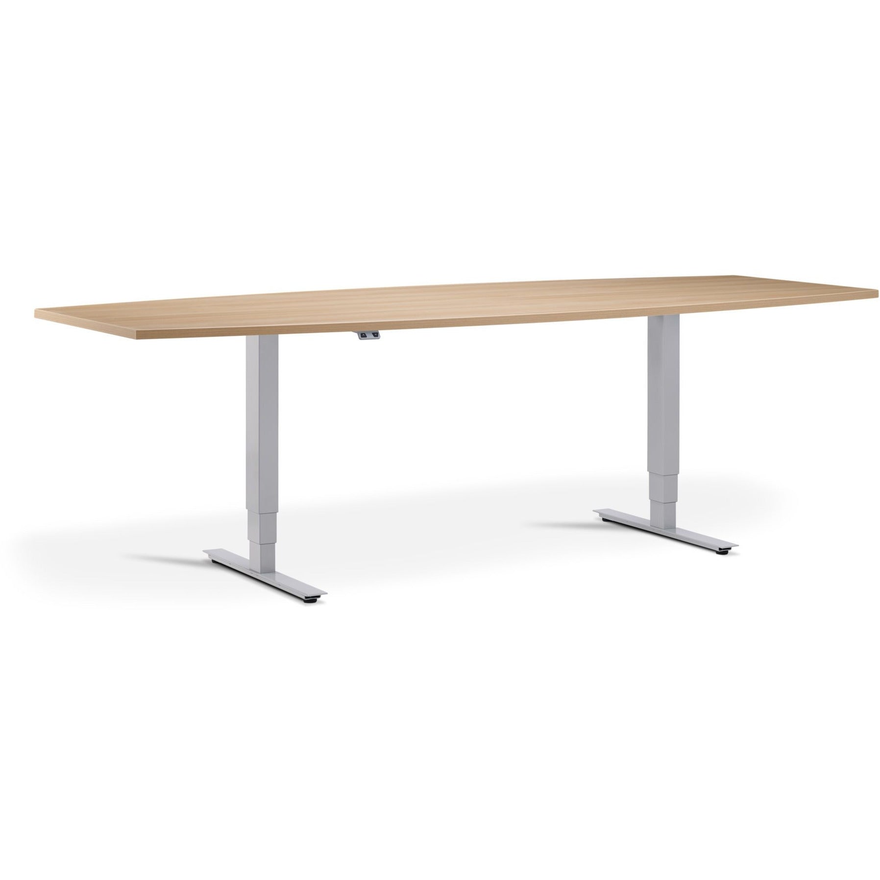 Advance - Height Adjustable Meeting Table Barrel Shape - UK Ergonomics