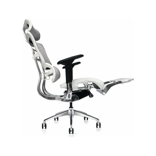 Hood Seating i29 Chair With Integrated Headrest & Leg Rest - White Kite Mesh - UK Ergonomics